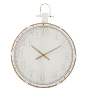 Nástenné biele kovové hodiny Marco - Ø 67 * 90 cm