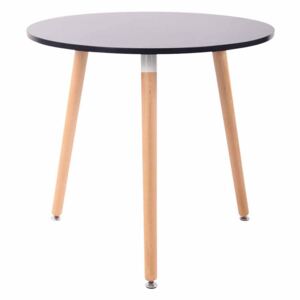 Jedálenský stôl okrúhly Angar, nohy natura ~ v75 x Ø80 cm Farba Čierna