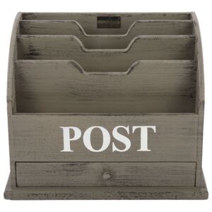 Šedý box na poštu s nápisom Post - 36*23*29 cm