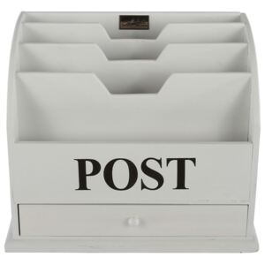 Bielý box na poštu s nápisom Post - 36*23*29 cm