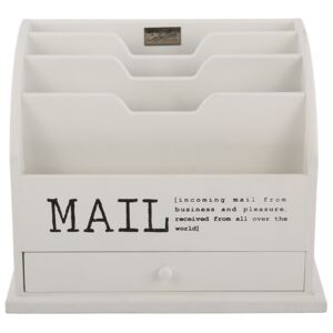 Bielý box na poštu s nápisom Mail - 36*23*29 cm