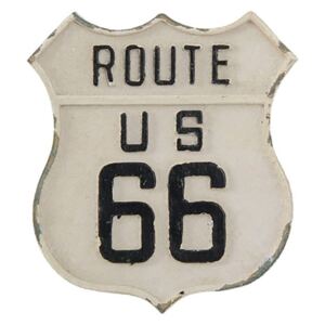 Biela kovová úchytka s patinou Route 66 - 4 * 6 * 5 cm