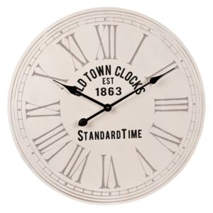 Krémové nástenné hodiny Old tonw clocks - Ø 60 * 4 cm
