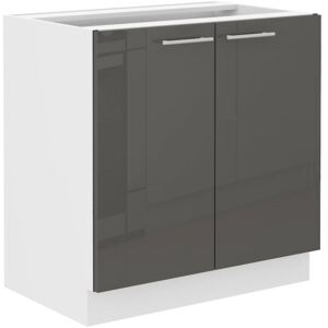 Dolná kuchynská skrinka pod drez Lavera 80 ZL 2F BB (sivá). Akcia -31%. Vlastná spoľahlivá doprava až k Vám domov. 1032407