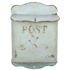 Zelená antik poštová retro schránka s vtáčikom - 23*12*34 cm
