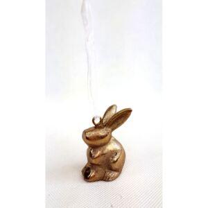 Dekorácie závesný králiček bronzový - 5 * 3 * 6cm