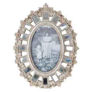Strieborný antik fotorámik so zrkadlami - 20 * 2 * 26 cm / 10 * 15 cm
