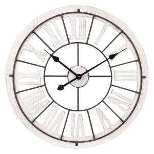 Kovové hodiny sa dreveným ciferníkom - Ø 60 * 5 cm / 1 * AA