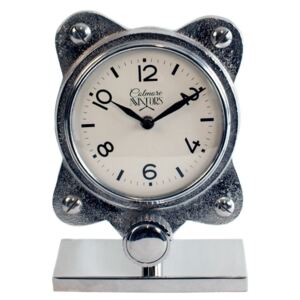 Stolové kovové strieborné hodiny - 19cm
