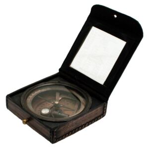 Dekorácie kompas v koženom púzdre - 11 * 11 * 3cm