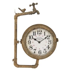 Kovové nástenné hodiny hnedé Antiquity - 30*11*43cm