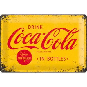 Nostalgic Art Plechová ceduľa: Coca-Cola (Žlté logo) - 20x30 cm