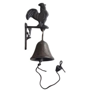 Liatinový zvonček s kohoutem- 8 * 7 * 20cm