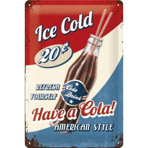Nostalgic Art Plechová ceduľa: Ice Cold - 30x20 cm
