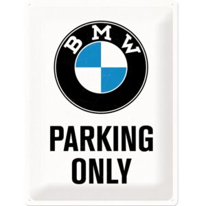 Nostalgic Art Plechová ceduľa: BMW Parking Only (Biela) - 30x40 cm