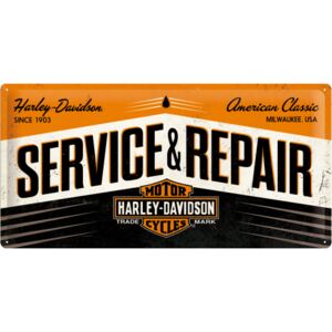 Nostalgic Art Plechová ceduľa: Harley & Davidson (Service & Repair) - 25x50 cm