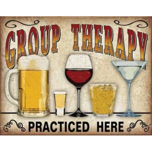 Plechová ceduľa: Group Therapy - 30x40 cm