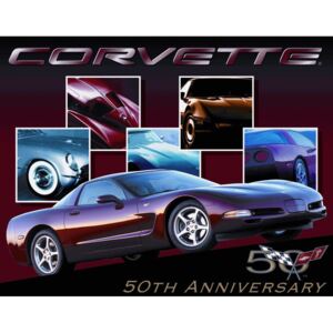 Plechová ceduľa: Corvette 50th - 30x40 cm