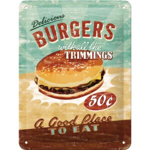 Nostalgic Art Plechová ceduľa: Burgers - 15x20 cm