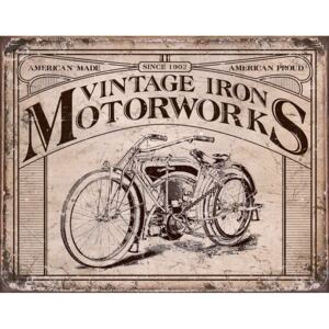 Plechová ceduľa: Vintage Iron Motorworks - 30x40 cm