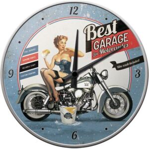 Nostalgic Art Nástenné hodiny - Best Garage for Motorcycles