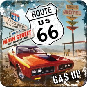 Nostalgic Art Sada podtáciek 2 - Route 66 (Červené Auto) 9x9 cm