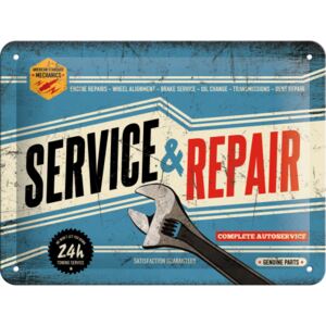 Nostalgic Art Plechová ceduľa: Service & Repair - 15x20 cm