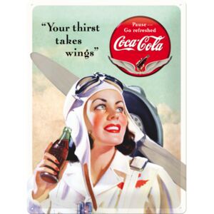 Nostalgic Art Plechová ceduľa: Coca-Cola (Thirst takes Wings) - 30x40 cm