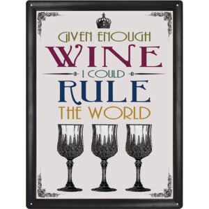 Plechová ceduľa - Wine rule the World