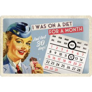 Nostalgic Art Plechová ceduľa: I Was on Diet (kalendár) - 20x30 cm