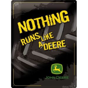 Nostalgic Art Plechová ceduľa: John Deere Nothing Runs Like Black - 30x40 cm