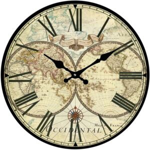 Postershop Nástenné sklenené hodiny: Historická mapa (2) - 30 cm