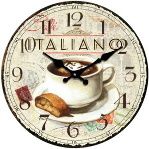 Postershop Nástenné sklenené hodiny: Cafe Italiano - 30 cm