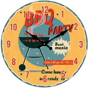 Postershop Nástenné sklenené hodiny: BBQ Party - 34 cm