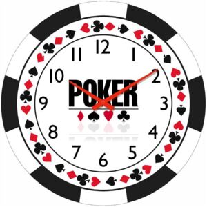 Postershop Nástenné sklenené hodiny: Poker - 34 cm