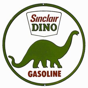 Plechová ceduľa: Sinclair Dino Gasoline - 30x30 cm