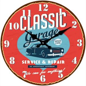 Postershop Nástenné sklenené hodiny: Classic Garage - 34 cm