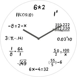 Postershop Nástenné sklenené hodiny: Matematika (2) - 30 cm