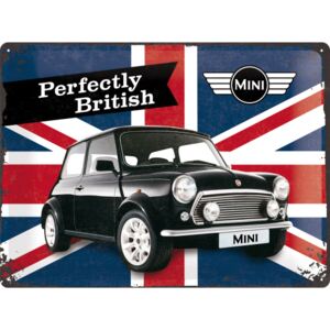 Nostalgic Art Plechová ceduľa: Mini Cooper (Perfectly British) - 30x40 cm