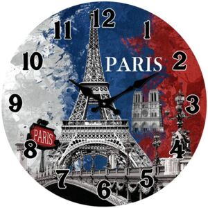 Postershop Nástenné sklenené hodiny: Paris - 38 cm