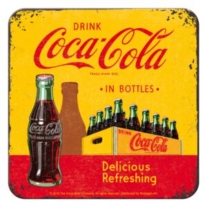 Nostalgic Art Sada podtáciek 2 - Coca-Cola (žltá prepravka) 9x9 cm