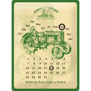 Nostalgic Art Plechová ceduľa: John Deere (kalendár) - 30x40 cm