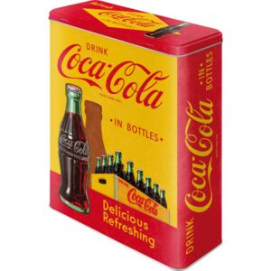 Nostalgic Art Plechová dóza - Coca-Cola (žltá přepravka)
