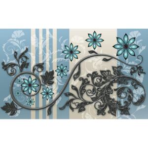 Donga Fototapeta: Kvetinové ornamenty (modré) - 184x254 cm