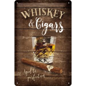 Nostalgic Art Plechová ceduľa: Whiskey & Cigars - 20x30 cm