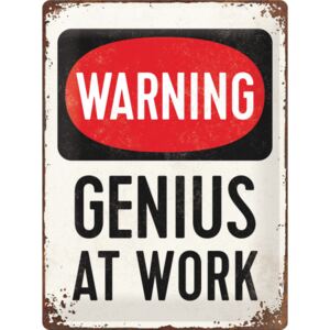 Nostalgic Art Plechová ceduľa: Warning! Genius at Work - 30x40 cm