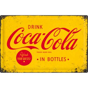 Nostalgic Art Plechová ceduľa: Coca-Coca (žltá) - 40x60 cm
