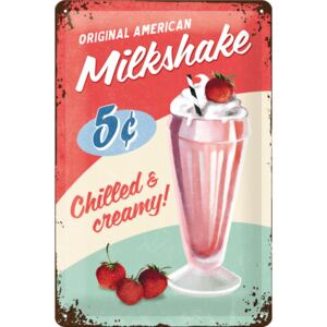 Nostalgic Art Plechová ceduľa: Milkshake - 20x30 cm