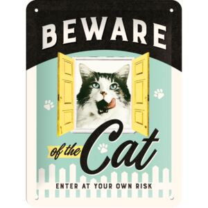 Nostalgic Art Plechová ceduľa: Beware of the Cat - 15x20 cm