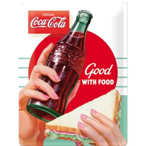 Nostalgic Art Plechová ceduľa: Coca-Cola (Good with Food) - 30x40 cm